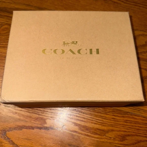 Coach Signature Canvas Boxed Mini Boxy Cosmetic Case & Hair Tie set. NWT C6996 - Picture 2 of 7